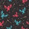 Arrows tribal birds arrows hunt seamless pattern