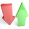 Arrows up and down green and red on white background - 3D rendering illustration