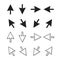Arrows vector set isolated, direction pointer arrows, up down left right mouse arrow icon