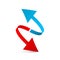 Arrows Vector Symbol - Up Blue and Down Red Arrow Icons Isolated