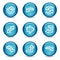 Arrows web icons, blue glossy sphere series