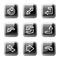 Arrows web icons, square glossy buttons series