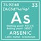 Arsenic. Arsenicum. Metalloids. Chemical Element of Mendeleev\\\'s Periodic Table. 3D illustration