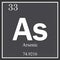 Arsenic chemical element, dark square symbol