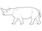 Arsinoitherium Animal Vector Illustration Hand Drawn Cartoon Art