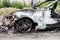 Arson fire burnt wheel car vehicle junk