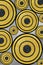 Art abstract wallpaper. golden and black marbled circles.