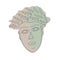 Art with antique statue gypsum head. Portrait of a young man in antique style in vector