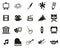 Art & Art Equipment Icons Black & White Set Big