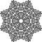 Art Black Technical Seamless Symmetric Pattern On White