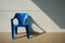 Art of Blue chair with oblique light