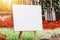 Art board, wooden easel paint photo canvas in the flower green