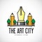Art City Vector Concept Symbol Icon or Logo