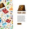 art collectors banner. postal marks bottles minifigures vertical banner, different collectable items for collectors cars