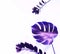 Art colored purple monstera leaves branches on a white background