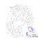 Art. Coloring page for children. Beautiful outline unicorn drawing. Design for kids