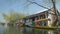 Art & craft shops at Dal Lake, Kashmir, India