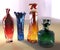 Art creative 3d illustration of crystall glass colored vase