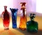 Art creative 3d illustration of crystall glass colored vase