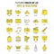 Art and Culture Icon Set. Yellow Futuro Latest Design icon Pack