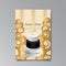 Art Deco, Art Nuevo wedding invitation, golden, with wedding cake luxury elegant retro style