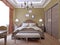 Art deco bedroom with ceiling neon lights