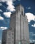 The art deco brick ventilation tower of the Queensway road tunnel under the River Mersey, in Birkenhead, Wirral, UK