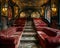 Art Deco cinema with plush velvet seats and ornate detailing.