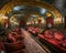 Art Deco cinema with plush velvet seats and ornate detailing.