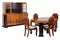 art deco dining table with matching chairs and china cabinet