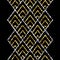 Art Deco Golden Sequin Seamless Border. Gatsby Luxury Retro Background