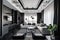 art deco home with black and white accents, streamlined design