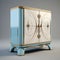 Art Deco Inspired Blue And Gold Cabinet 3d Model