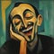 Art Deco-inspired Caricature: Smiling Man In George Rouault\\\'s Photography Poster
