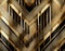 Art Deco inspired geometric pattern with gold and black hues