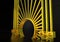 Art deco or modern abstract golden gate with vintage 1920 style
