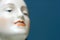 Art deco porcelain flapper girl statue portrait detail