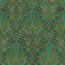 Art Deco style abstract geometric patterm. Emerald green rester modern seamless pattern.