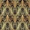 Art deco style geometric seamless pattern in black and gold. Vec