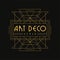 Art deco style logo, luxury vintage geometric monogram vector Illustration design element in golden and black colors