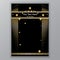 Art Deco template golden-black, A4 page,