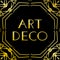 Art deco vintage frame or border. Luxury design isolated on black background. For logo, label, sign decoration vector