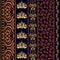 Art deco vintage silk wallpaper with ethnic motifs and bohemian elements.