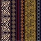 Art deco vintage silk wallpaper with ethnic motifs and bohemian elements.