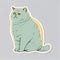 Art design in british short hair sticker die cut of cat with minimal concept.