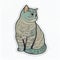 Art design in british short hair sticker die cut of cat with minimal concept.