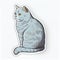 Art design in british short hair sticker die cut of cat with minimal concept.