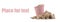 Art design collage pink decorative sand bucket. Empty space for text