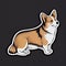 Art design in corgi sticker die cut of dog with minimal concept.