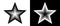 Art design star as logo or icon. A black figure on a white background and an equally white figure on the black side